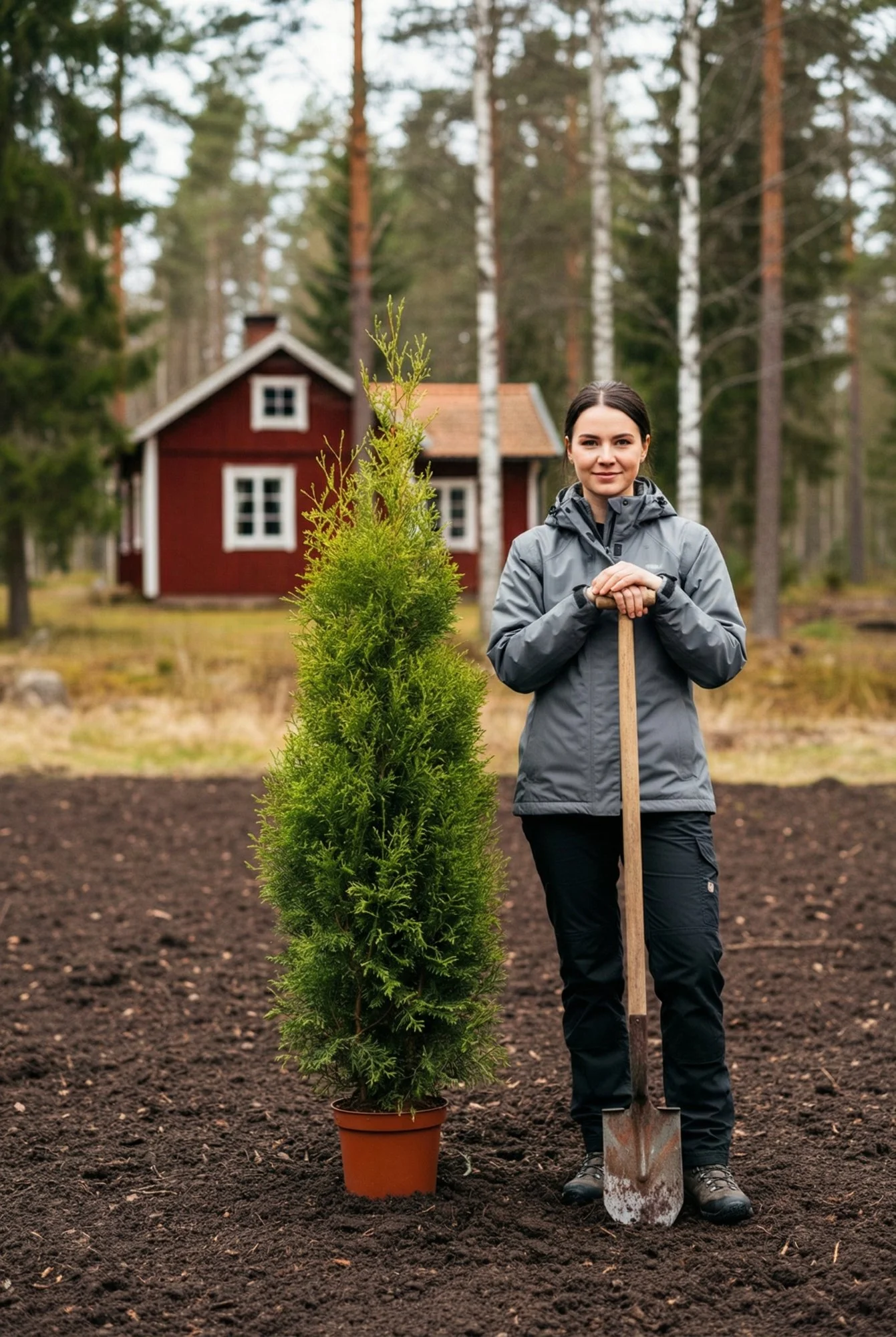 Thuja King of Brabant hæk Genius Pakke i potte 140-180cm - Giver øjeblikkelig afskærmning