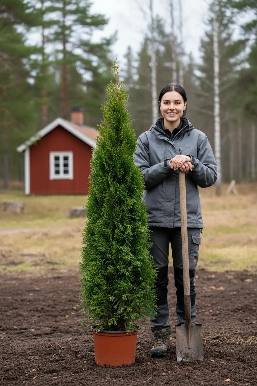 Thuja Smaragd hæk Genius Pakke i potte 120-160cm - Giver øjeblikkelig afskærmning