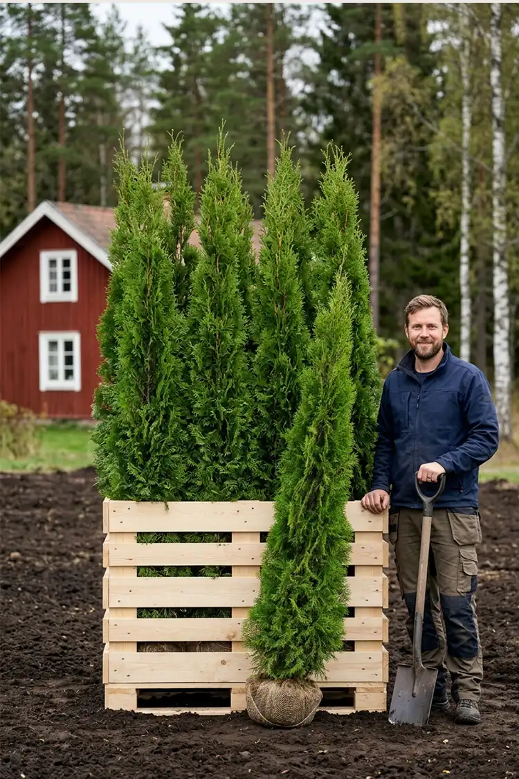Thuja Smaragd Rodklump 160-200cm - Billede 2