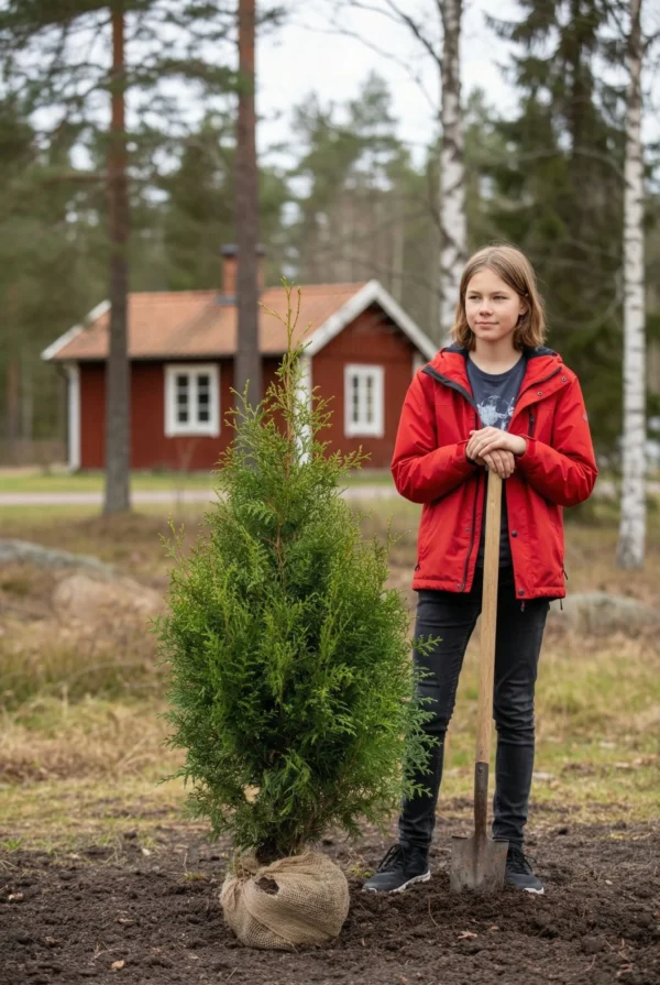 Thuja Brabant hæk Genius Pakke med rodklump 100-140cm - Giver øjeblikkelig afskærmning