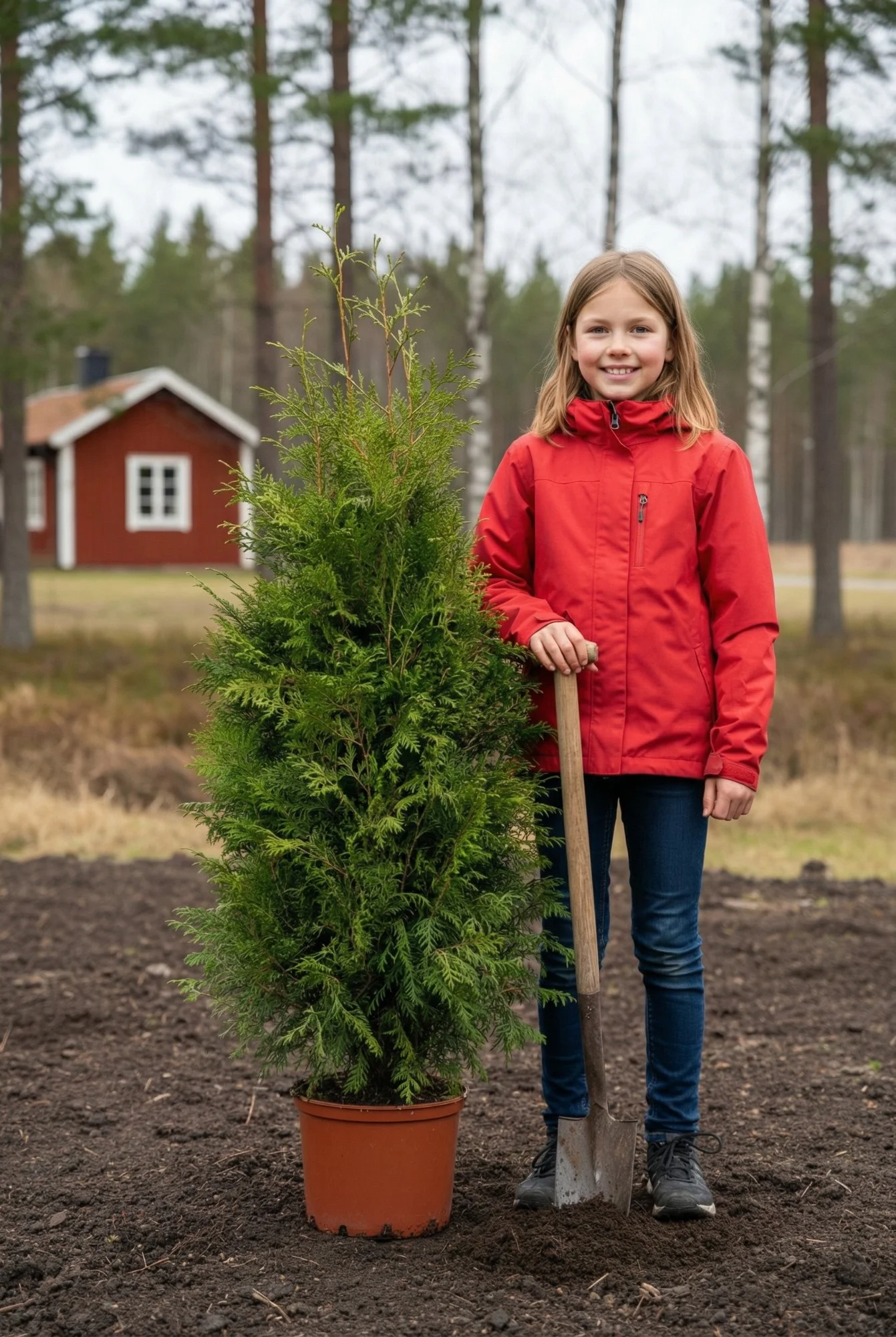 Thuja Brabant hæk Genius Pakke i potte 100-140cm - Giver øjeblikkelig afskærmning