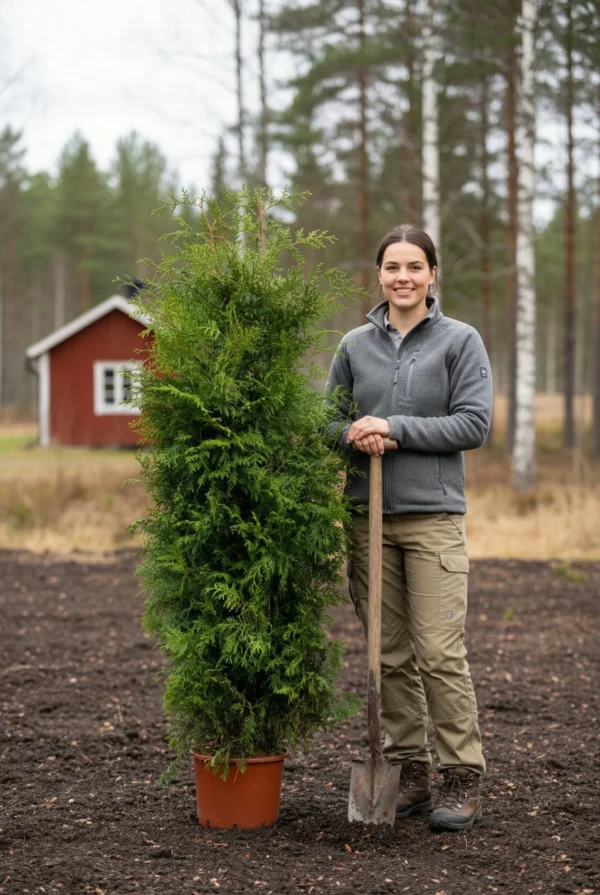 Thuja Brabant hæk Genius Pakke i potte 140-180cm - Giver øjeblikkelig afskærmning