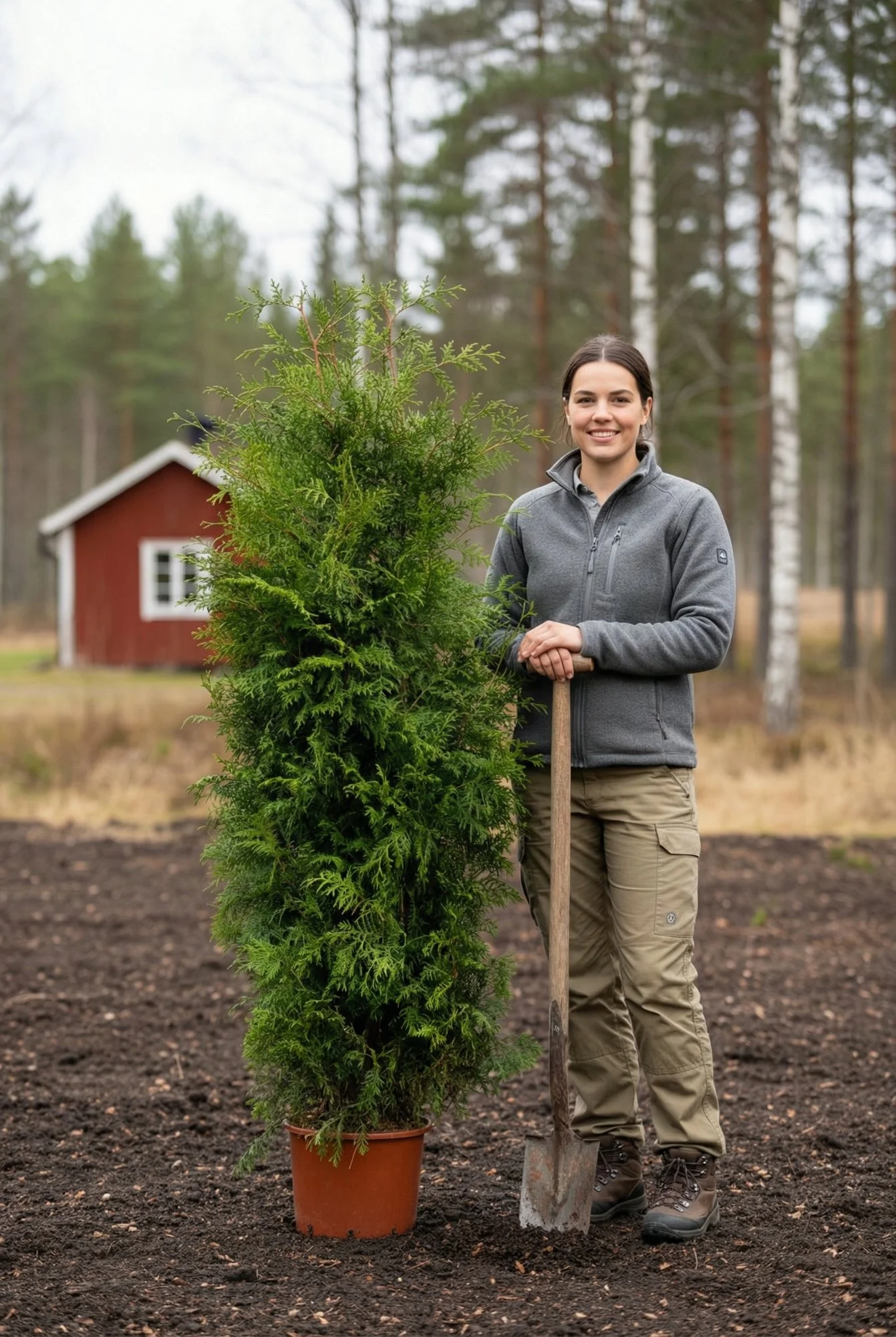 Thuja Brabant hæk Genius Pakke i potte 140-180cm - Giver øjeblikkelig afskærmning