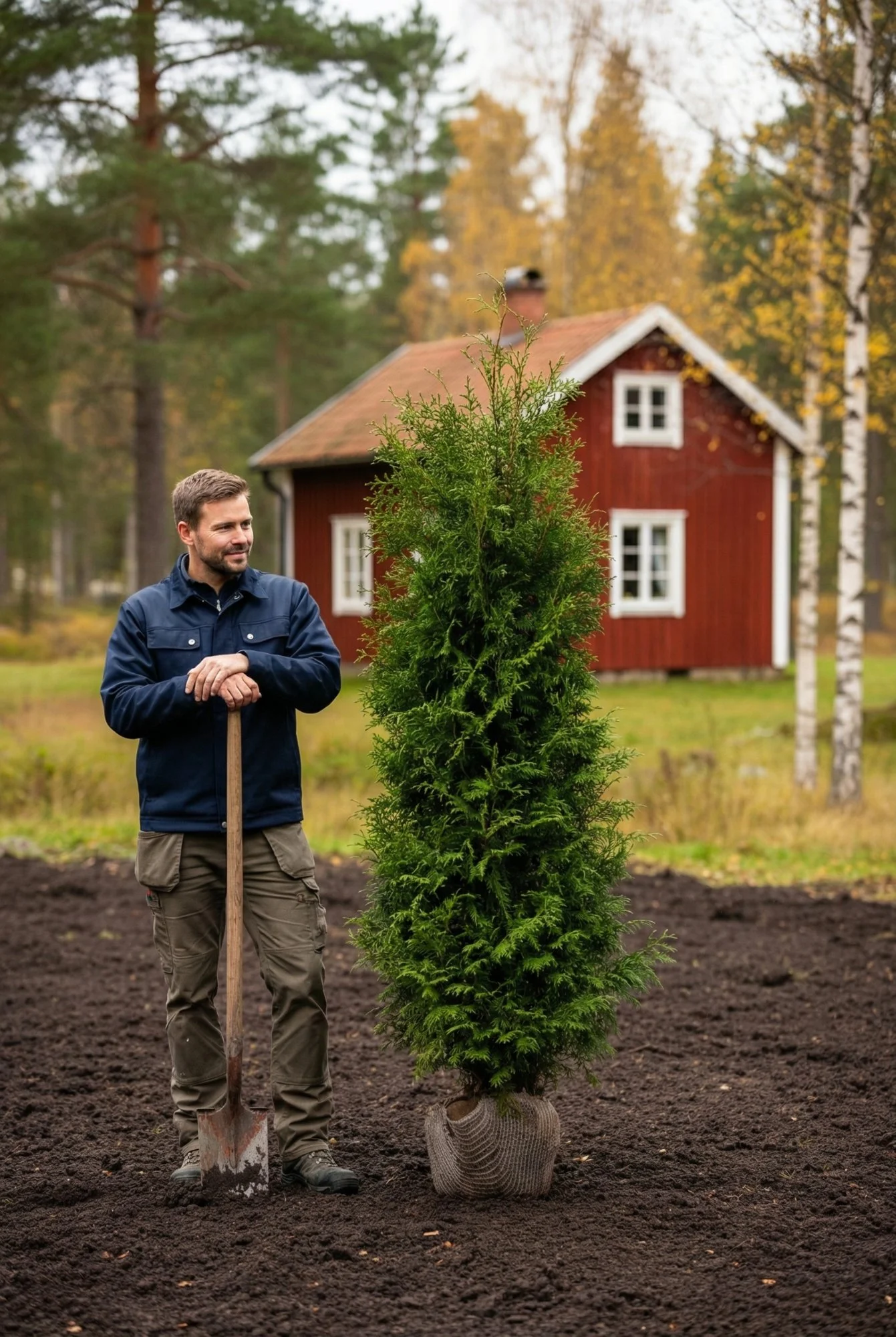 Thuja Brabant hæk Genius Pakke med rodklump 180-220cm - Giver øjeblikkelig afskærmning