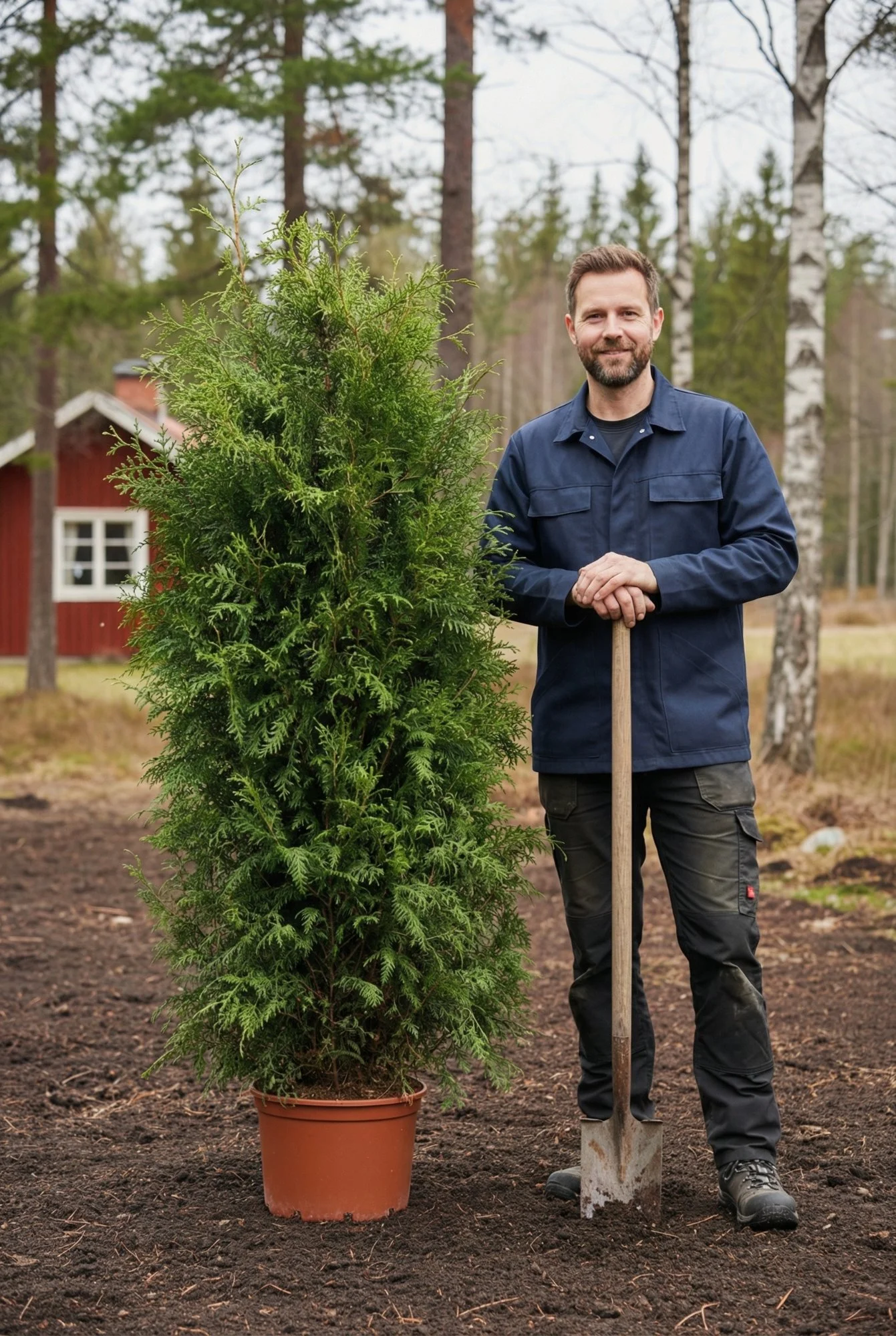 Thuja Brabant hæk Genius Pakke i potte 180-220cm - Giver øjeblikkelig afskærmning