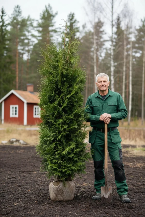 Thuja Brabant hæk Genius Pakke med rodklump 220-260cm - Giver øjeblikkelig afskærmning