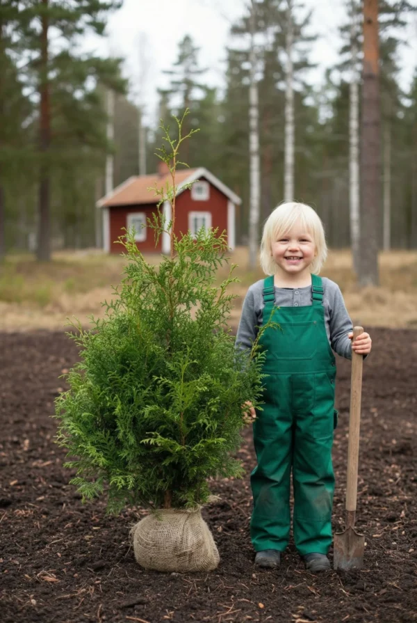 Thuja Brabant hæk Genius Pakke med rodklump 60-100cm - Giver øjeblikkelig afskærmning