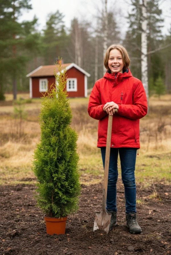 Thuja King of Brabant hæk Genius Pakke i potte 100-140cm - Giver øjeblikkelig afskærmning