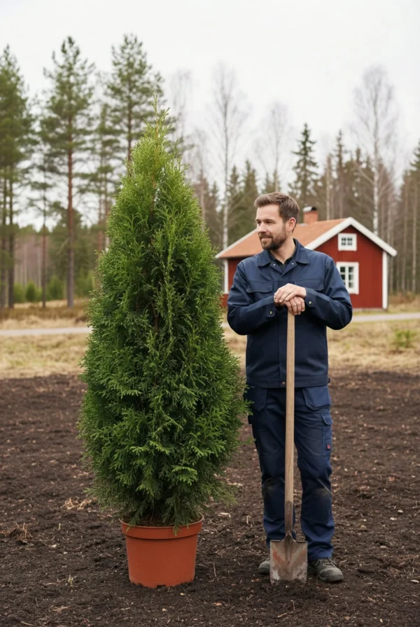 Thuja King of Brabant hæk Genius Pakke i potte 180-220cm - Giver øjeblikkelig afskærmning