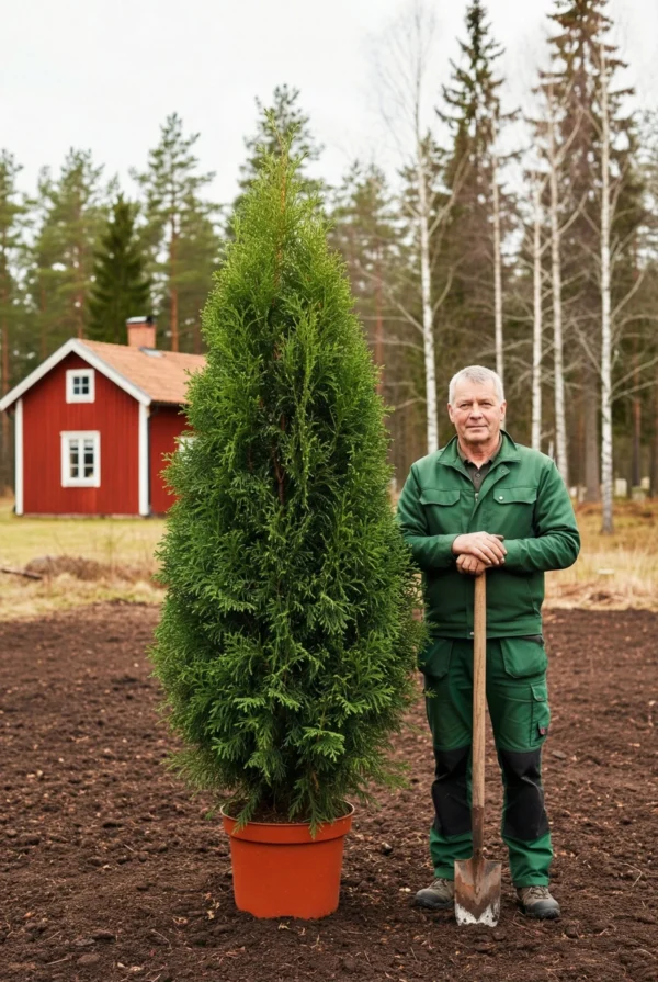 Thuja King of Brabant hæk Genius Pakke i potte 220-260cm - Giver øjeblikkelig afskærmning