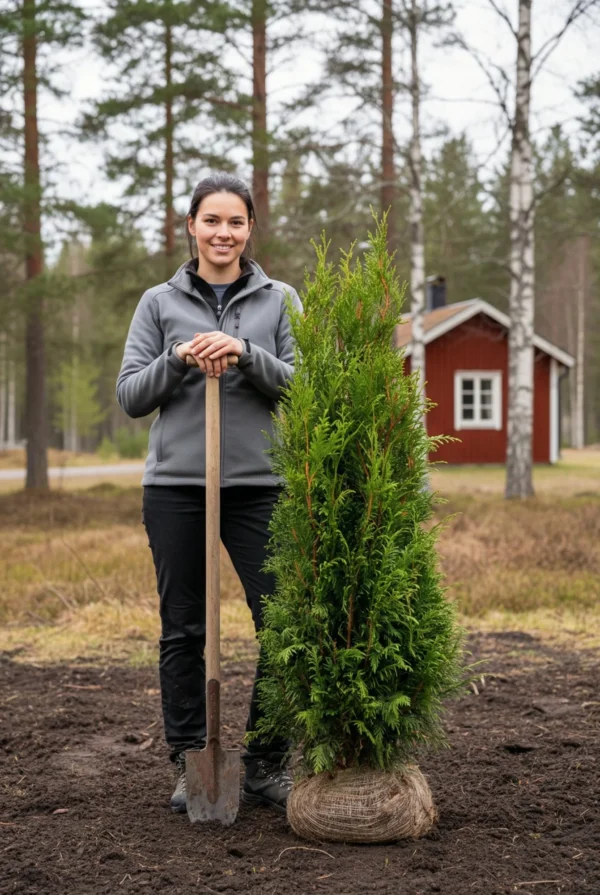 Kæmpethuja hæk Genius Pakke med rodklump 140-180cm - Giver øjeblikkelig afskærmning