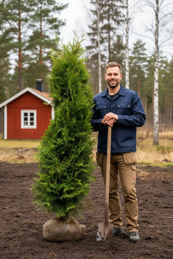 Kæmpethuja hæk Genius Pakke med rodklump 180-220cm - Giver øjeblikkelig afskærmning