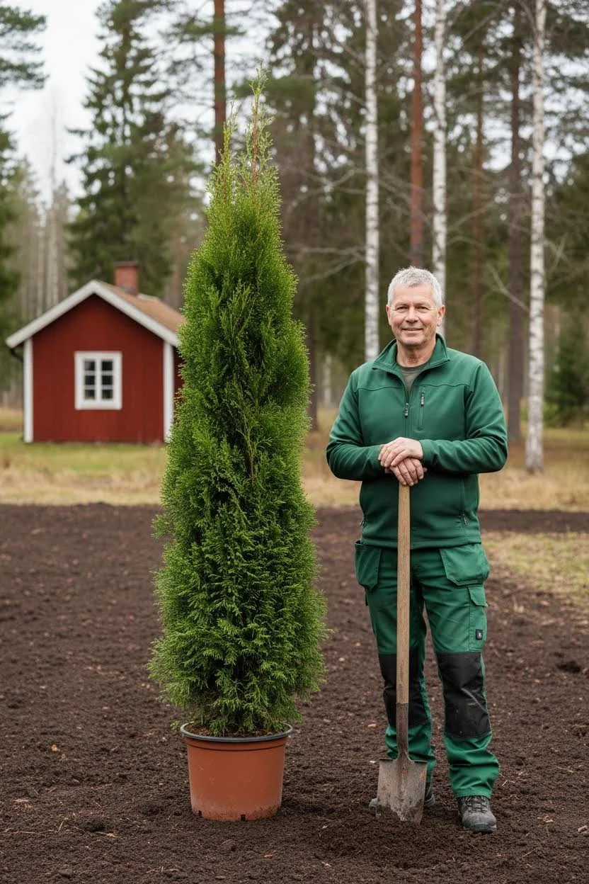Thuja Smaragd hæk Genius Pakke i potte 220-260cm - Giver øjeblikkelig afskærmning